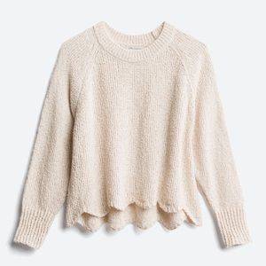 COTTON EMPORIUM Miriam Cropped Scalloped Pullover